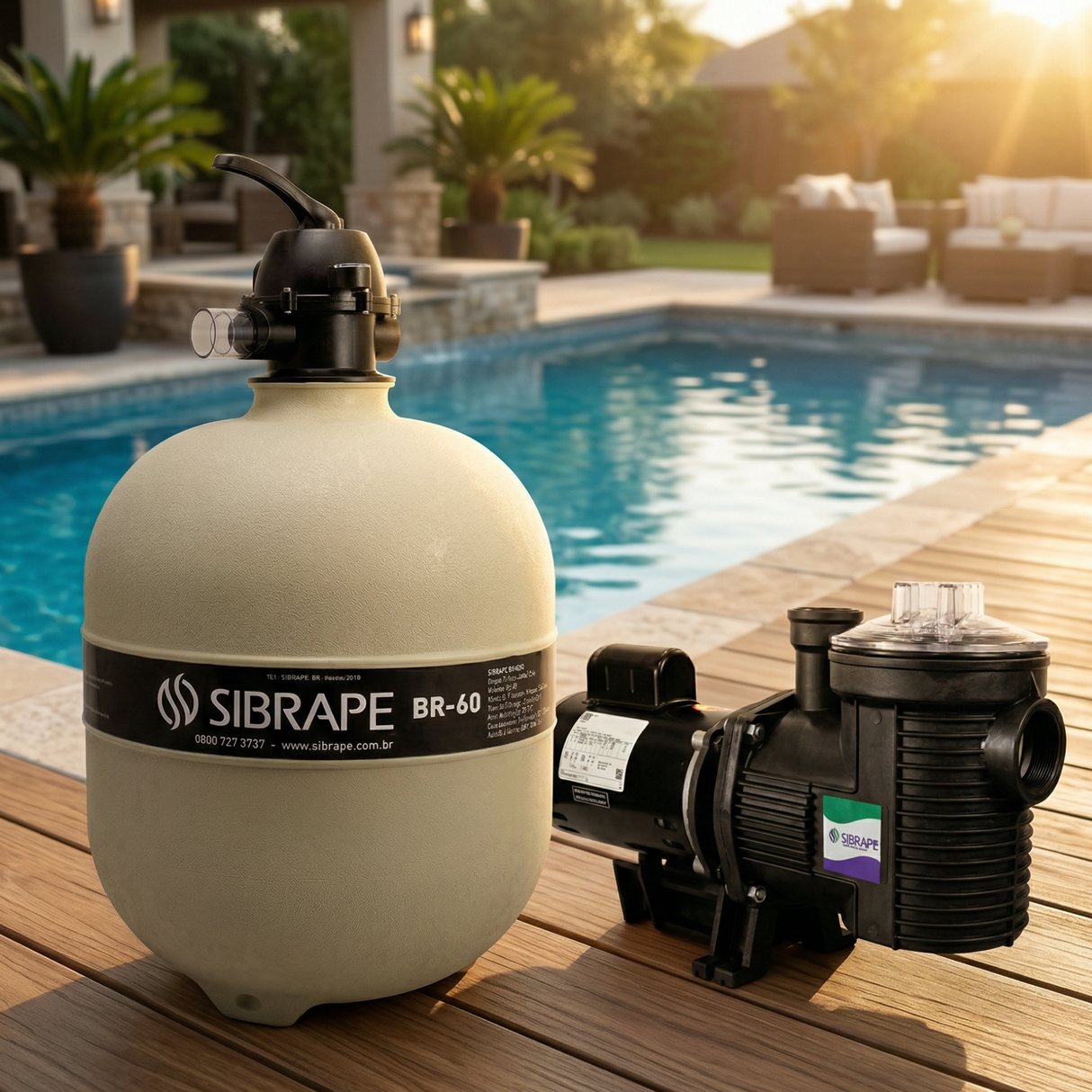 Kit Filtro BR-60 + Motobomba Eagle (AI) - Sibrape