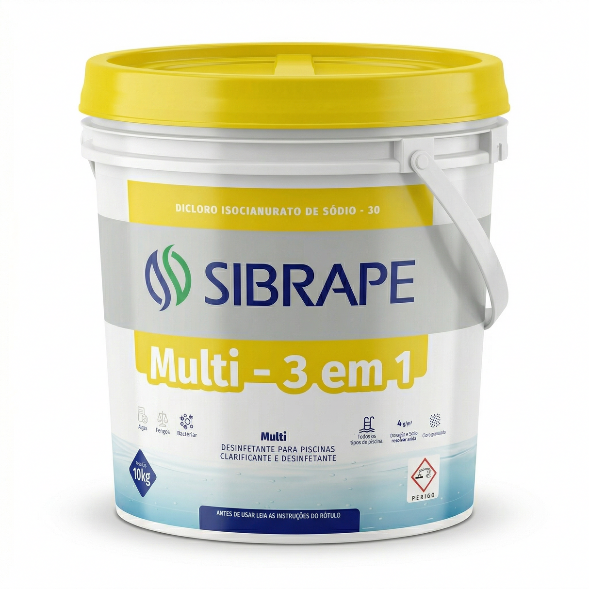 Cloro Dicloro Multi 3 em 1 - 10kg - Detalhe Técnico - Sibrape