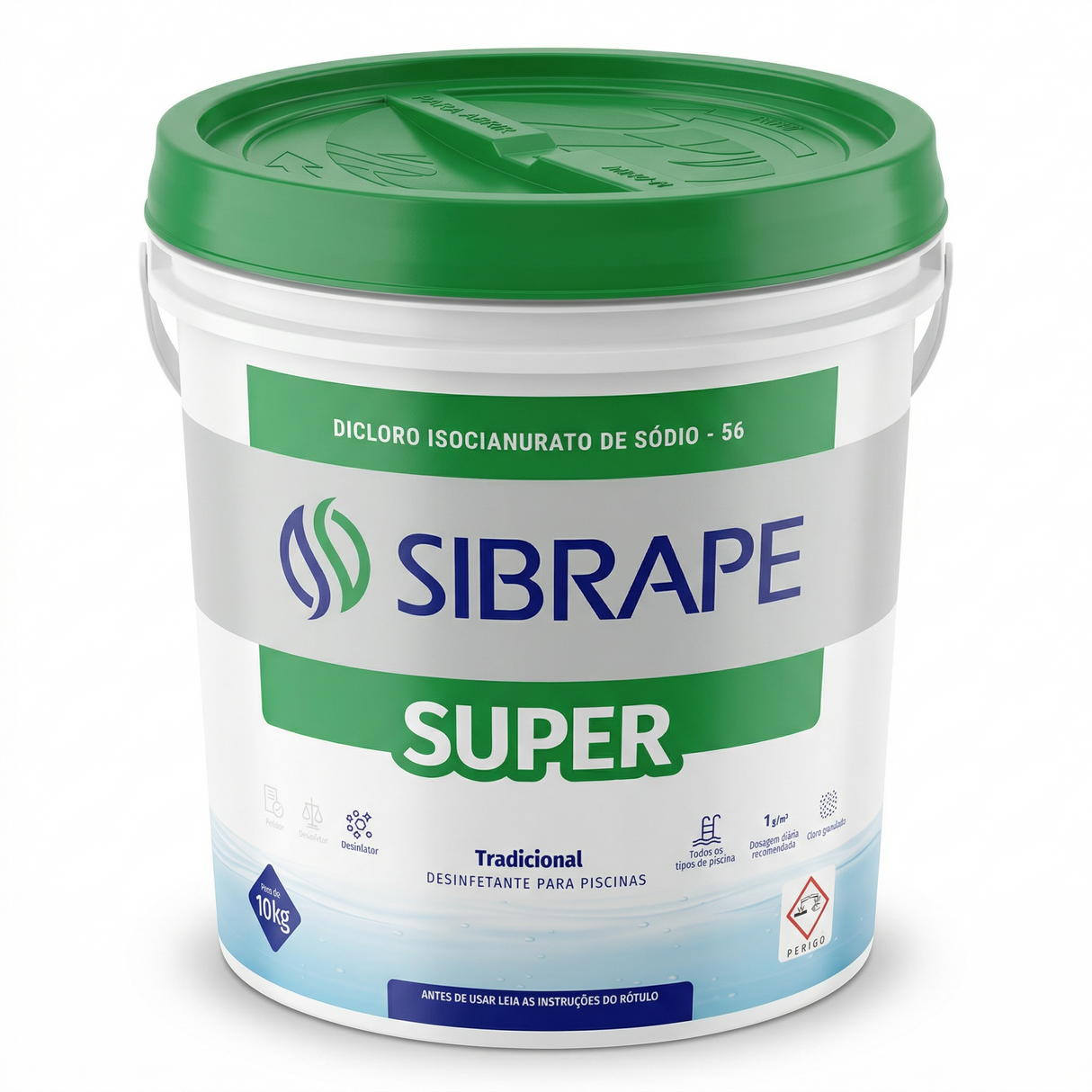 Cloro Dicloro Super 10kg - Vista Lateral - Sibrape