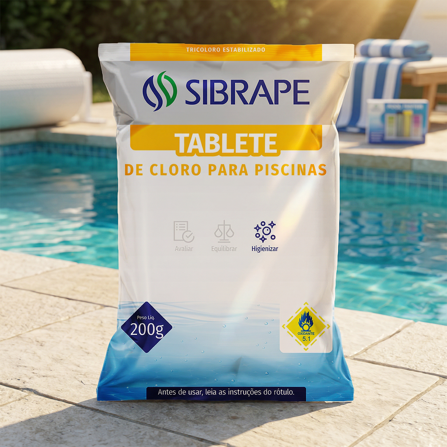 Pastilha Tricloro 90% 200g - Detalhe Técnico - Sibrape