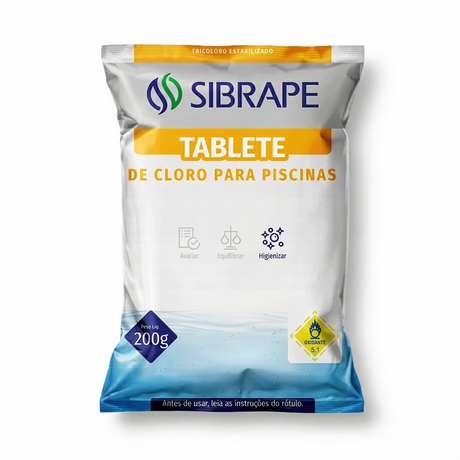 Pastilha Tricloro 90% 200g - Vista Lateral - Sibrape