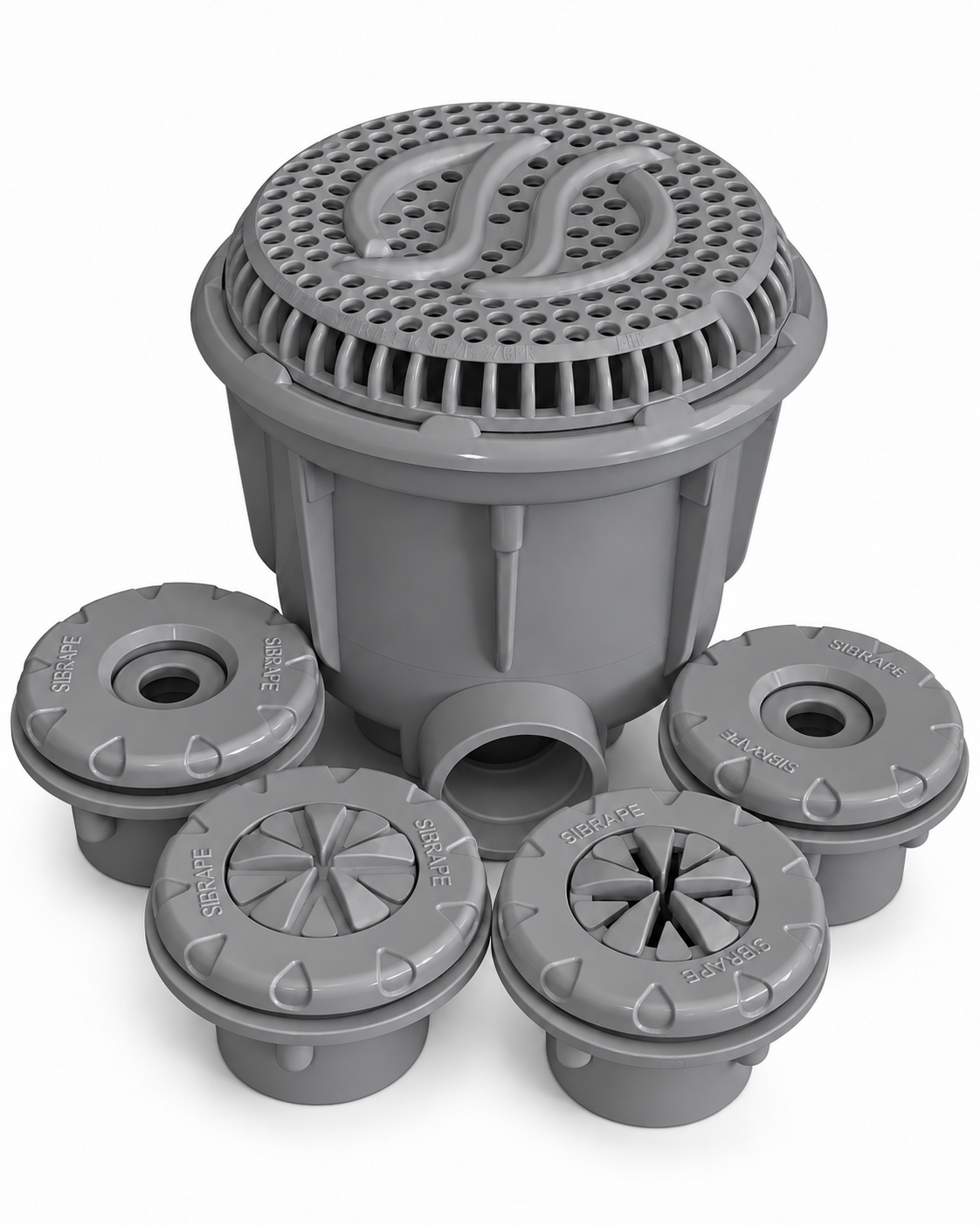 Kit Dreno para Piscina de Vinil Cinza