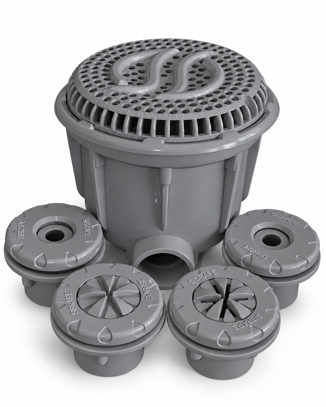 Kit Dreno para Piscina de Vinil Cinza