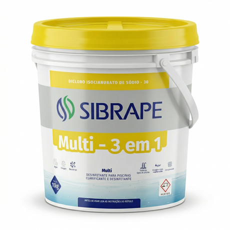 Cloro Dicloro Multi 3 em 1 - 10kg - Detalhe Técnico - Sibrape