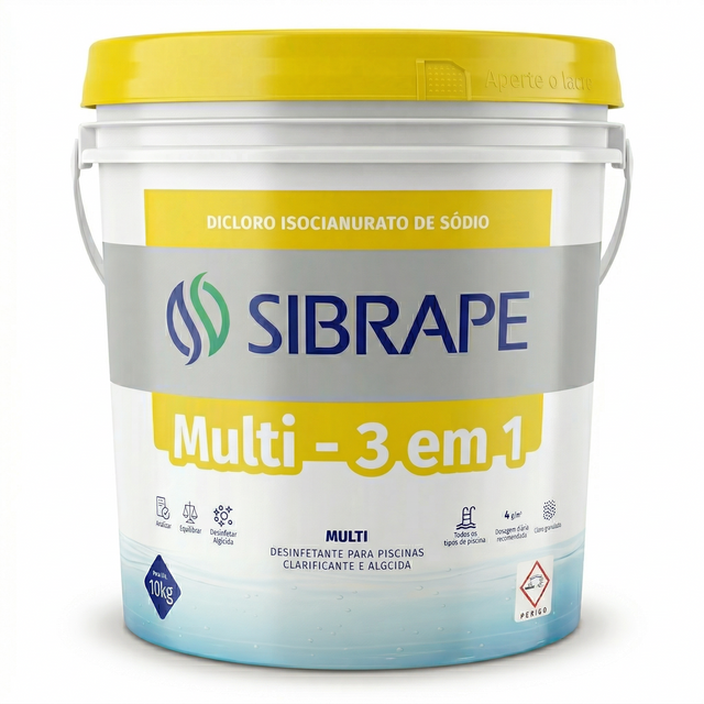 Cloro Dicloro Multi 3 em 1 - 10kg - Sibrape