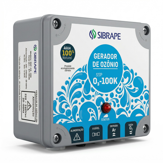 Gerador de Ozônio O3 100K 220V (Sem Venturi) - Detalhe Técnico - Sibrape