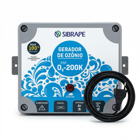 Gerador de Ozônio O3 200K 220V (Sem Venturi) - Painel de Controle - Sibrape