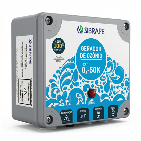 Gerador de Ozônio O3 50K 220V (Sem Venturi) - Detalhe Técnico - Sibrape
