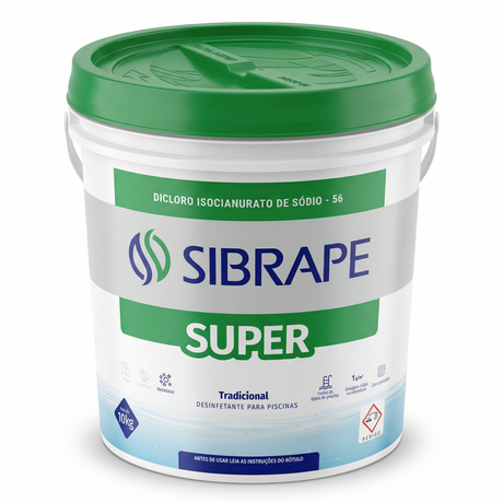 Cloro Dicloro Super 10kg - Vista Lateral - Sibrape